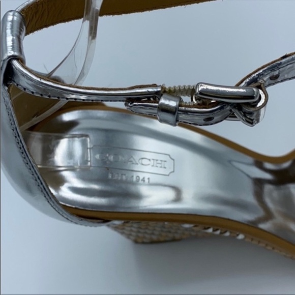 Coach Open Toe Ankle Strap Wedges - Picture 7 of 8